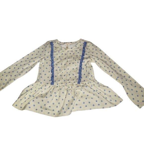 Matilda Jane Moments with You Long Sleeved Top Childs Size 6 Acorns Cream Blue - Picture 8 of 8